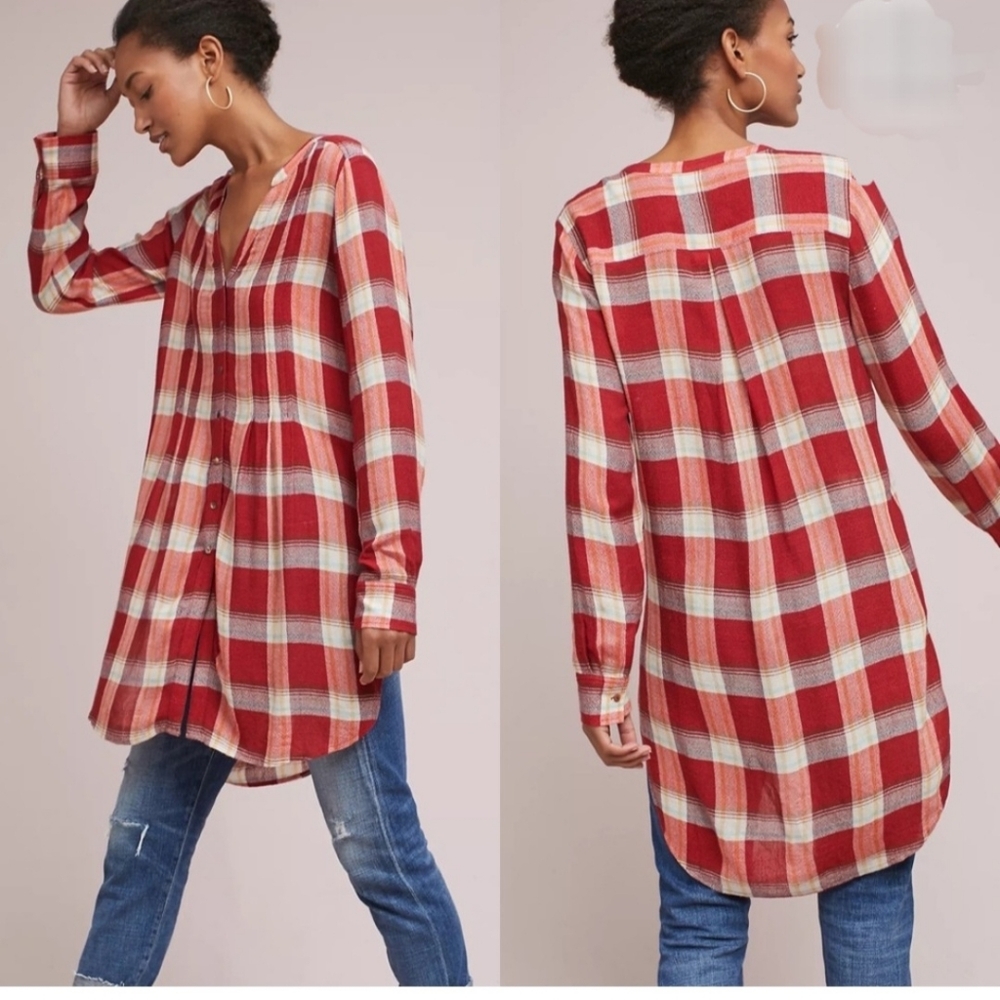 Anthropologie | Lucie Plaid Tunic